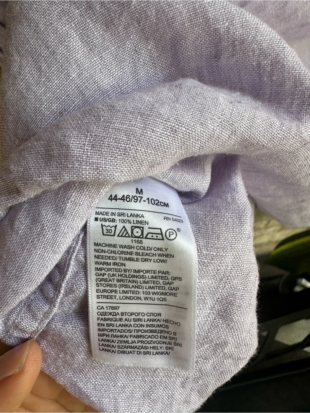 Linen Banana Republic Light Lavender Button-Up Shirt Slim fit